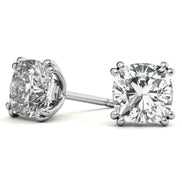 Double Prong Minimal Round Moissanite Earrings
