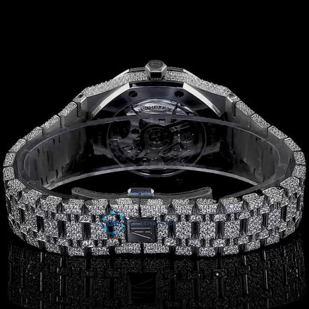 Fabulous Automatic Moissanite Round & Baguette Cut Luxury Watch