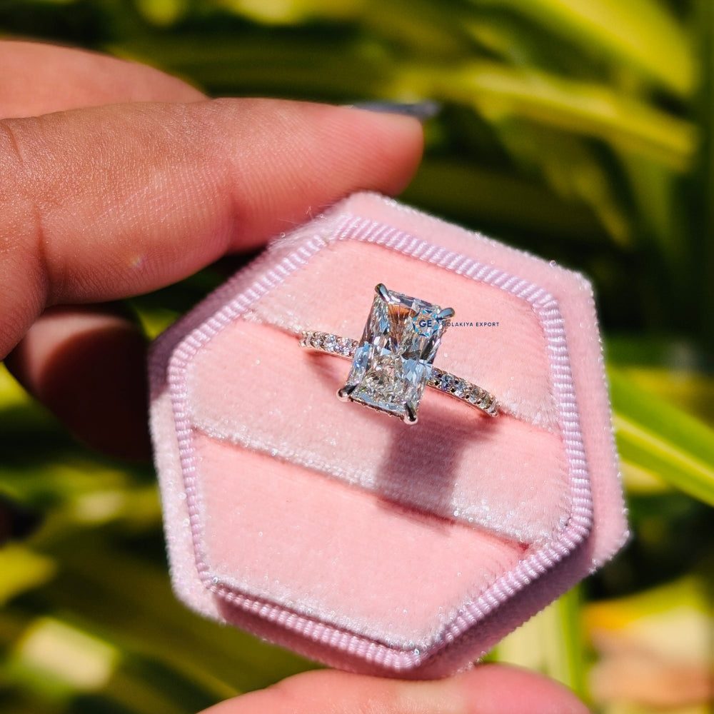 3.31CT Radiant Cut Lab Grown Diamond Engagement Ring