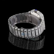Maroon Roman Dial Automatic Moissanite Wrist Watch