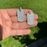 Iced Out Hip Hop Moissanite Dog Tag Pendant