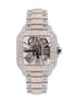Dual Tone Skeleton Iced Out Moissanite Hip Hop Watch