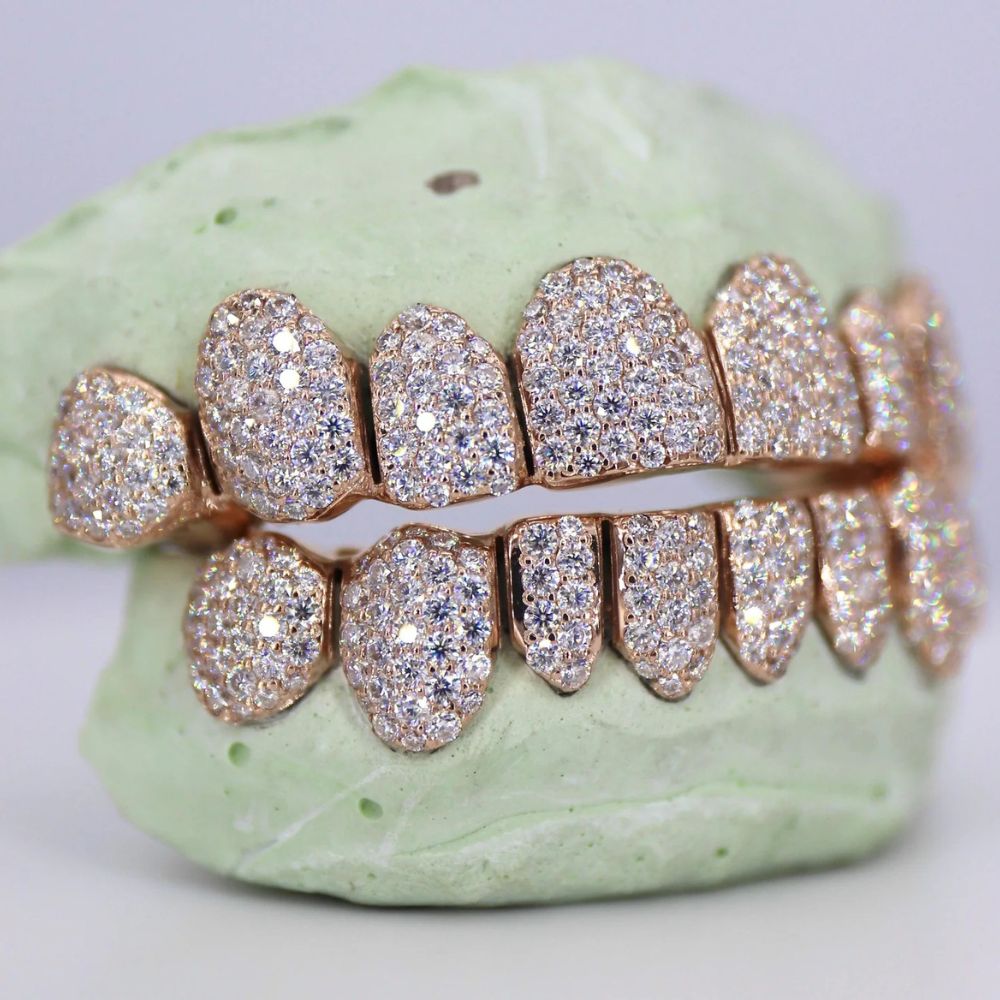 8 On 8 Round Cut Moissanite Customize Grillz