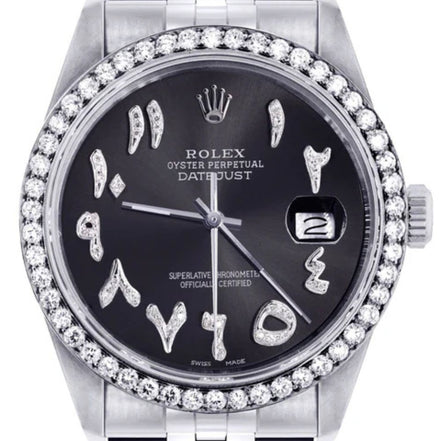 Black Arabic Jubilee Band Moissanite Watch Gift For Men's