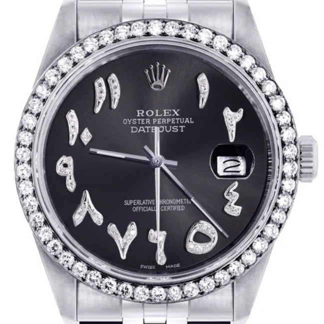 Black Arabic Jubilee Band Moissanite Watch Gift For Men's