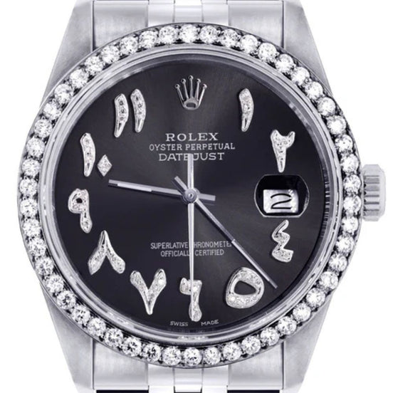 Black Arabic Jubilee Band Moissanite Watch Gift For Men's