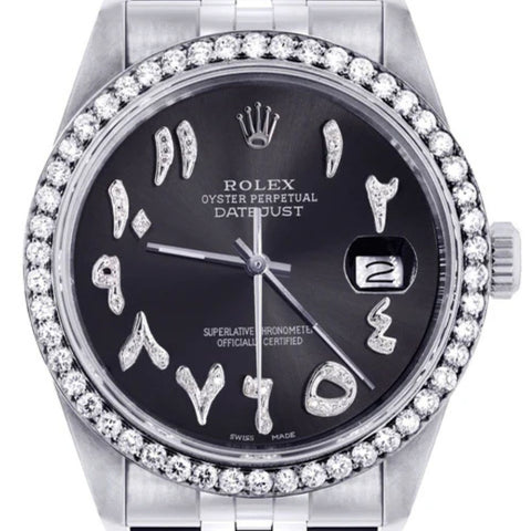 Black Arabic Jubilee Band Automatic Moissanite  Watch Gift For Men's