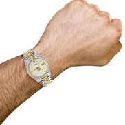 Jubilee Band Custom Moissanite Bezel Dial Watch