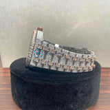 Arabic Dial With Collet Dual Tone Moissanite Luxury Watch