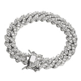 D Color Moissanite Iced Out Cuban Link Bracelet