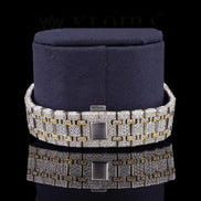 Dual Tone Iced Out Moissanite Watches