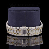 Dual Tone Iced Out Moissanite Watches