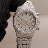 Fully Iced Moissanite Chrono Dial Watch For Men's