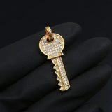 Moissanite Diamond Key Pendant Necklace