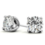 Classic 4 Prong Round Moissanite Stud Earrings