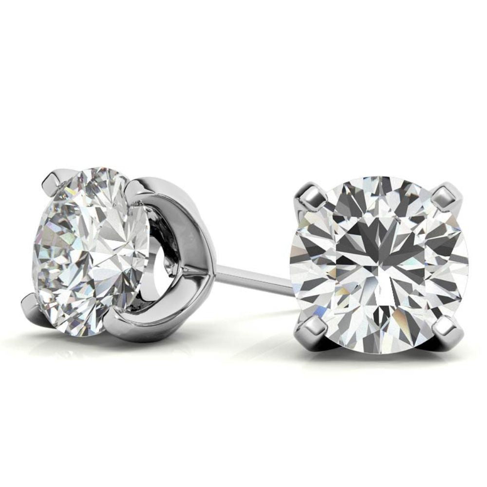 Classic 4 Prong Round Moissanite Stud Earrings