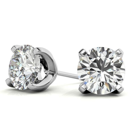 Classic 4 Prong Round Moissanite Stud Earrings