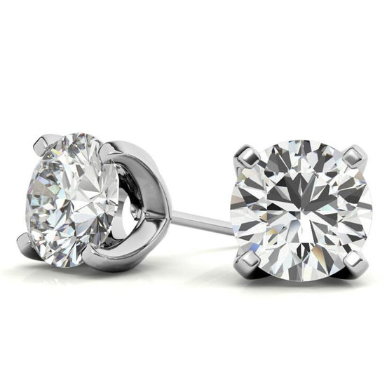 Classic 4 Prong Round Moissanite Stud Earrings