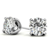 Classic 4 Prong Round Moissanite Stud Earrings