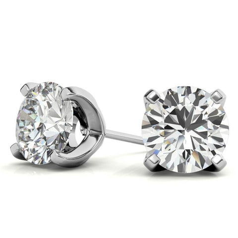 Classic 4 Prong Round Moissanite Stud Earrings