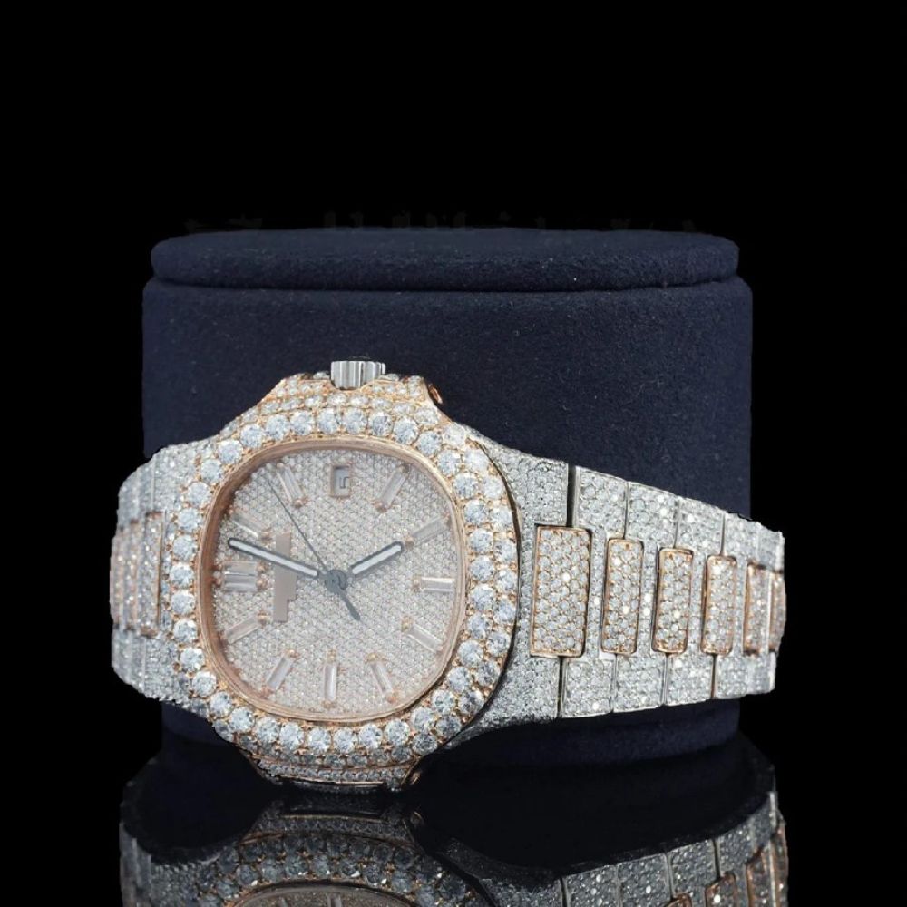 Iced Out D Color Moissanite Bust Down Luxury Wrist Watch