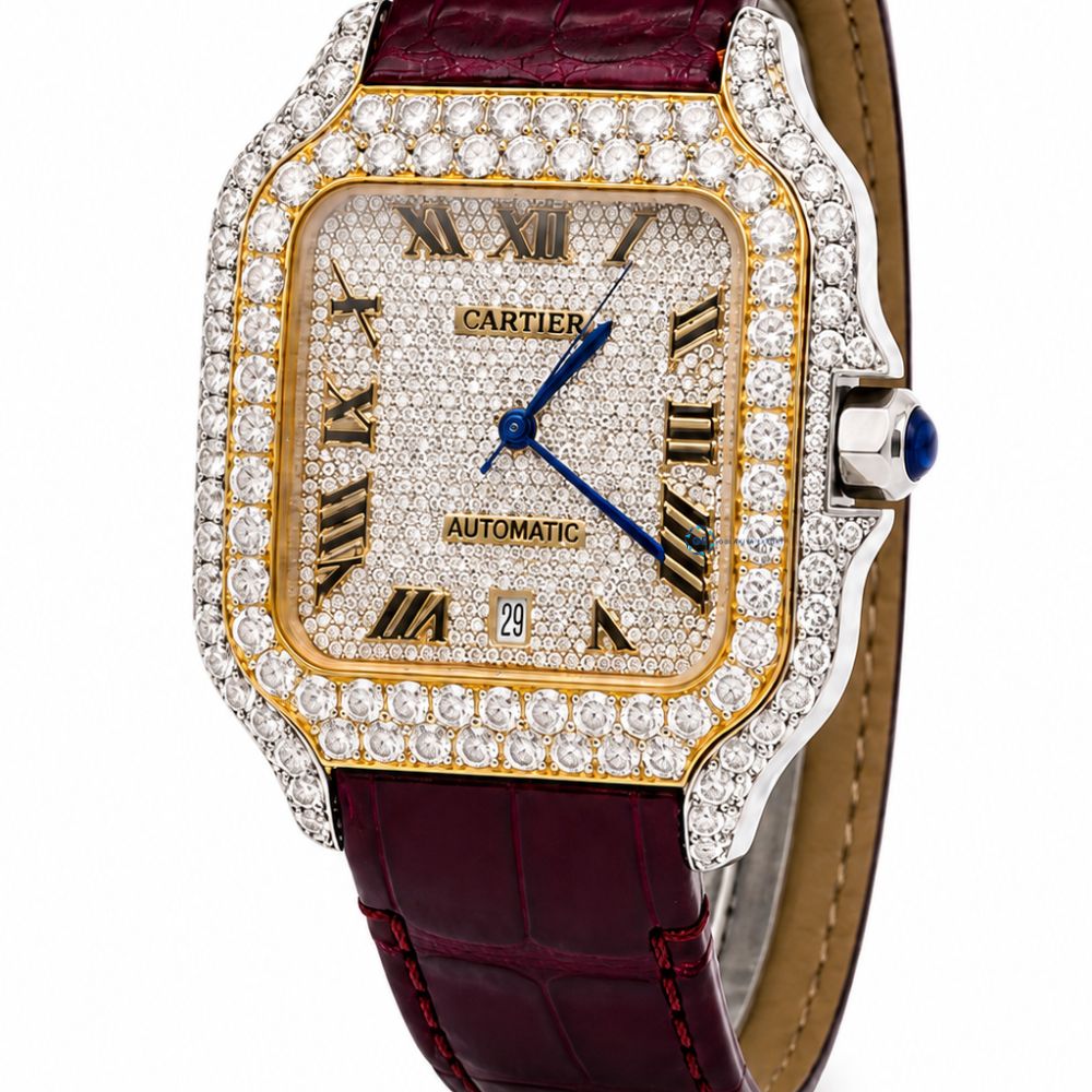 Leather Belt Moissanite Luxury Daily Wear Watch