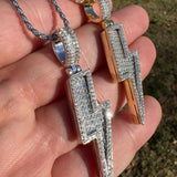 Moissanite Iced Out Lightning Bolt Pendant