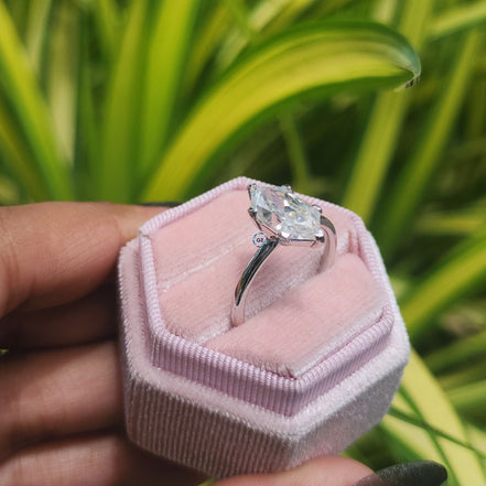 3 Carat Lab Grown Hexagon Cut Solitaire Ring