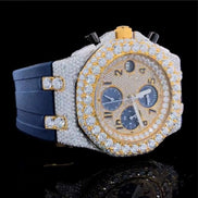 Blue Rubber Strap Chrono Dial Hip Hop Watch