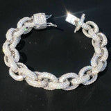 D Color Moissanite Chain Rolo Link Iced Hip Hop Bracelet