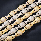 Iced Out Ball Rolo Link Moissanite Diamond Bracelet
