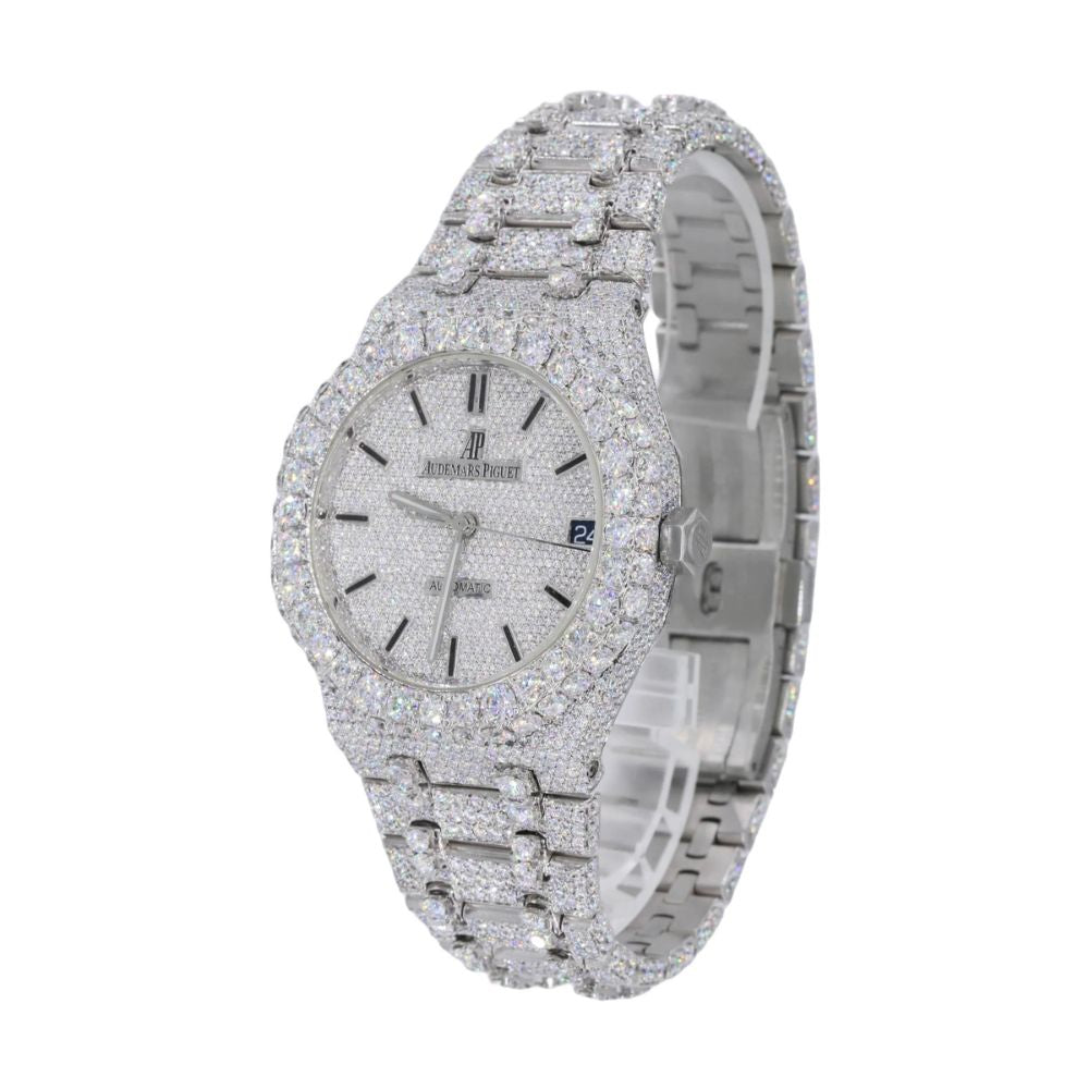 Stainless Steel Iced Out Moissanite Custom Watch