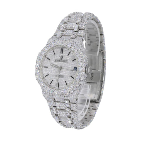 Stainless Steel Iced Out VVS1 Moissanite Handmade Custom Watch