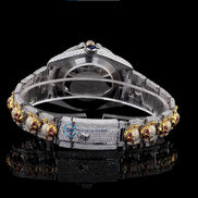Dual Tone Bust Down Moissanite Luxury Skull Hip Hop Watch