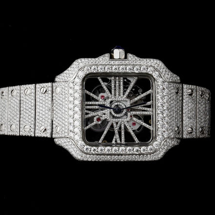 Skeleton Moissanite Diamond Iced Out Watch