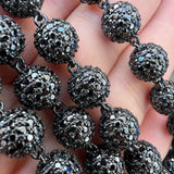 Black Moissanite Diamond Ball Link Bracelet