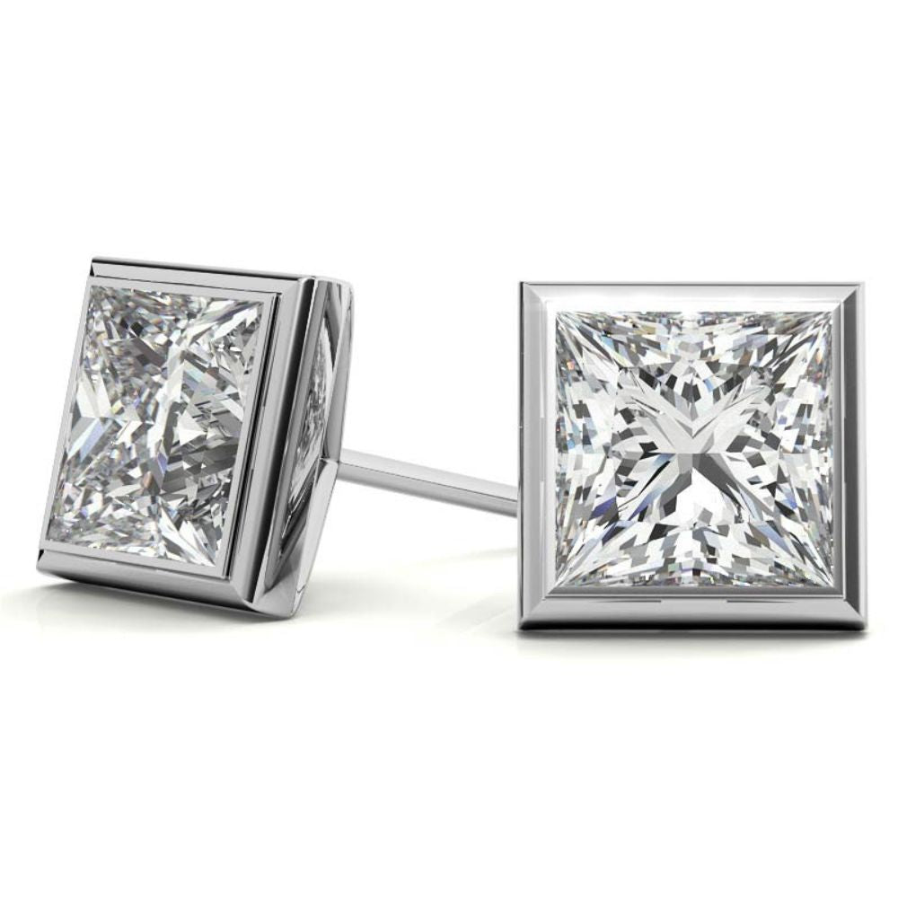 Everyday Wear Princess Cut Moissanite Earrings
