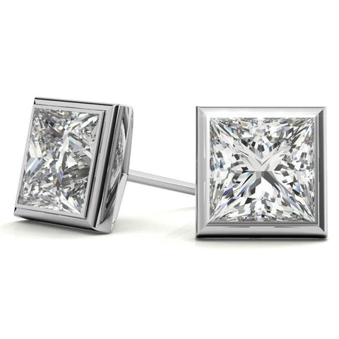 Everyday Wear Princess Cut Moissanite Earrings