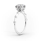 VVS1 Clarity Moissanite Princess Cut Hidden Accent Engagement Ring
