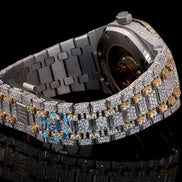 Dual Tone Fully Iced Out Moissanite Diamond Wrist Luxury Watch