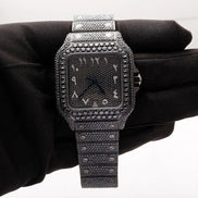 Automatic Movement Moissanite Full Black Watch For Him
