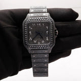 Automatic Movement Moissanite Full Black Watch For Him