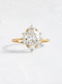 Oval Cut Floral Halo Moissanite Wedding Proposal Ring