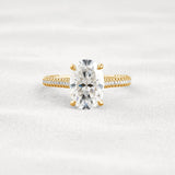 Oval Cut Moissanite Pave Set Engagement Ring