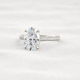 Oval Cut Moissanite Pave Set Engagement Ring