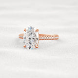 Oval Cut Moissanite Pave Set Engagement Ring