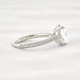 Oval Cut Moissanite Pave Set Engagement Ring