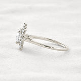 Round Cut Moissanite Floral Halo Proposal Ring For Her