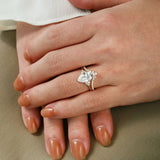 Pear Cut Side Accent Moissanite Wedding Ring Set For Her