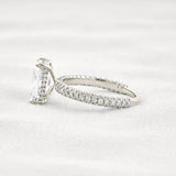 Lab Created Moissanite Diamond Radiant Cut Pave Set Ring